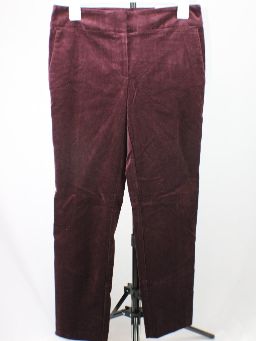 NWT Ann Taylor Factory Burgundy Velvet Modern Crop Pants Size 2